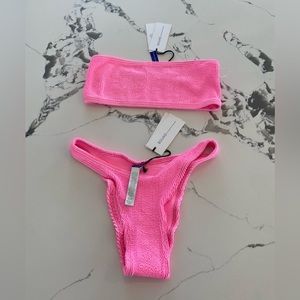 NWT bond-eye australia bandeau bikini set | flamingo (hot pink)
